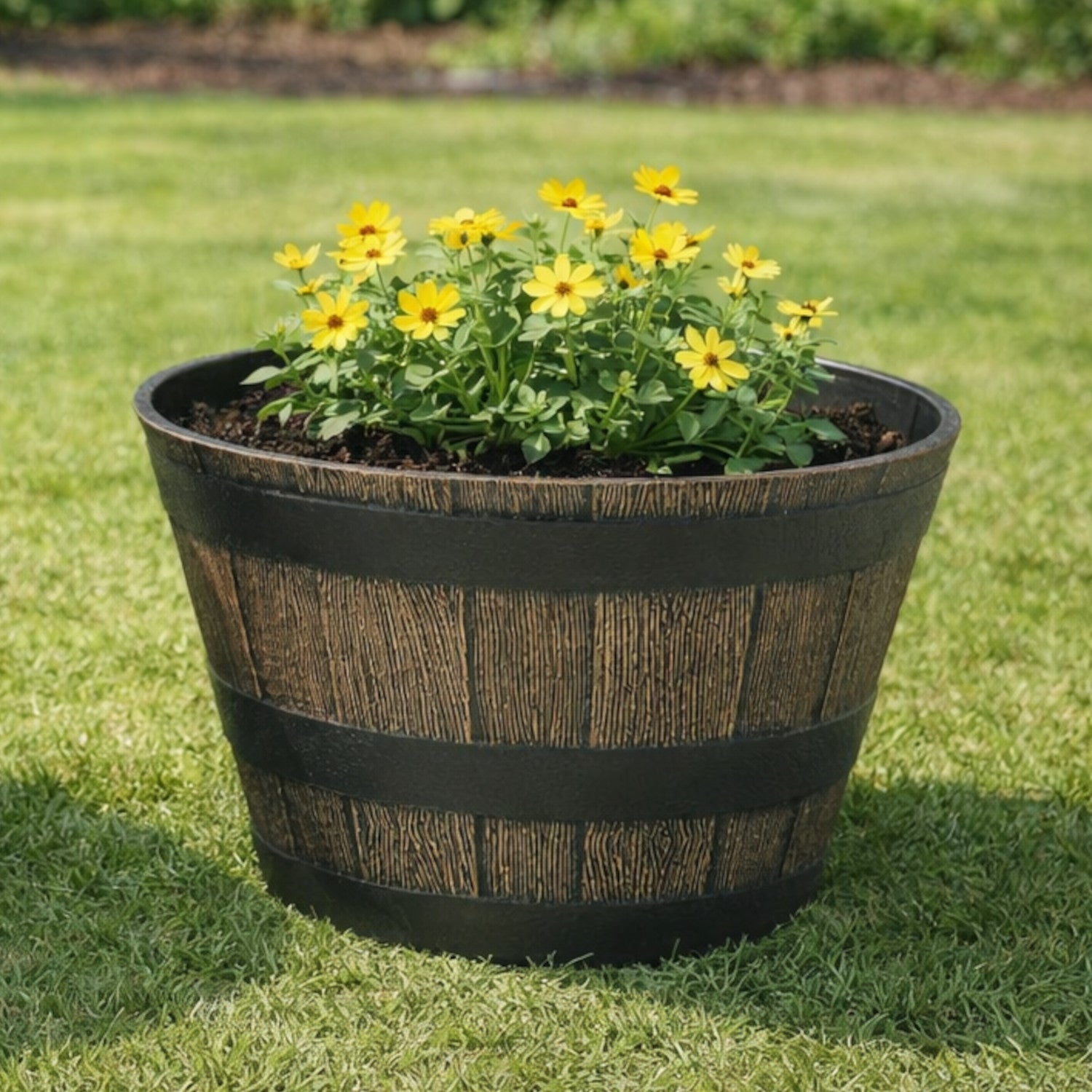 Whiskey Barrel Planter, 20-in x 13-in.