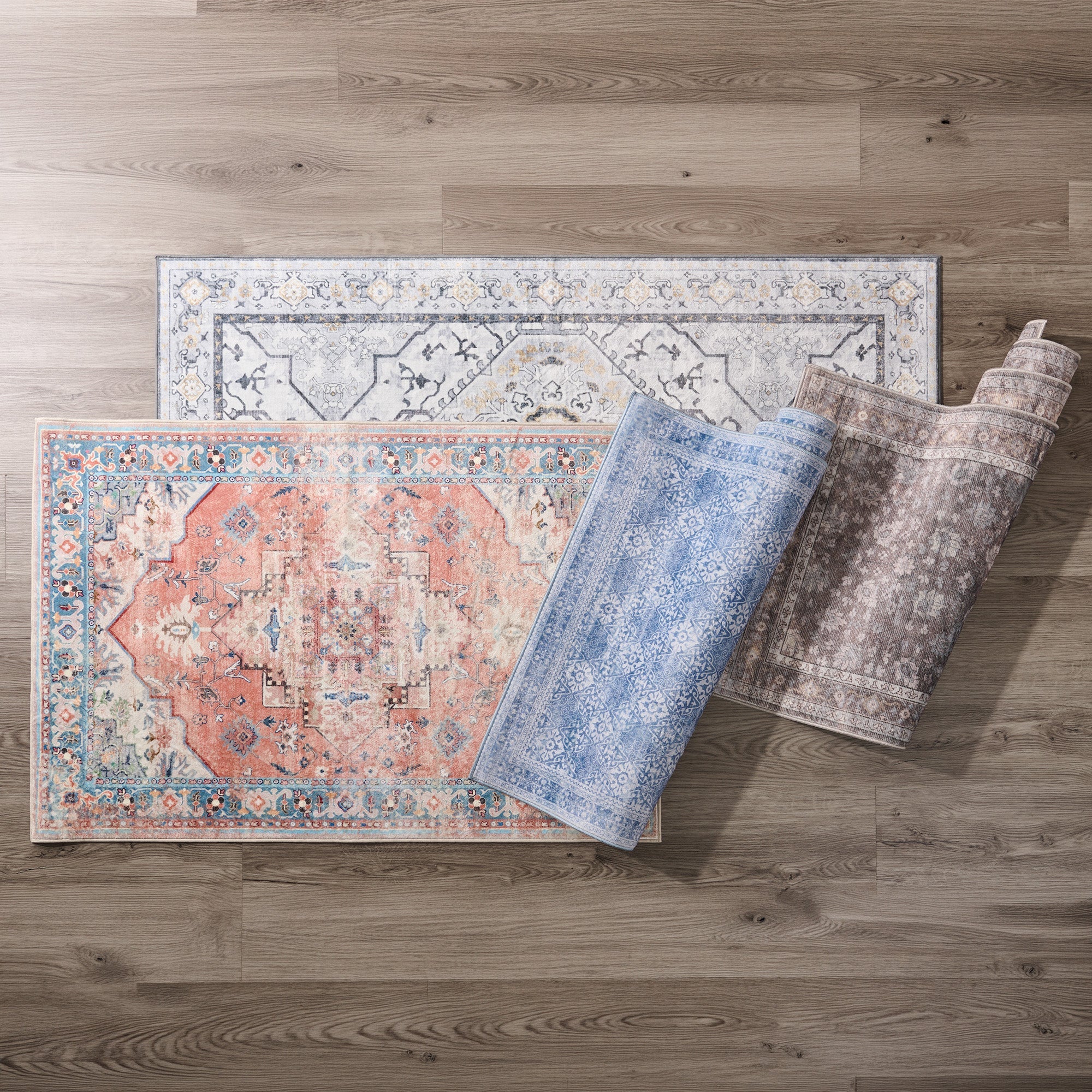 Washable Printed Area Rug, 3-ft x 4-ft.