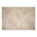 Outdoor Rug, Taupe Leaves, 5-ft x 7-ft.