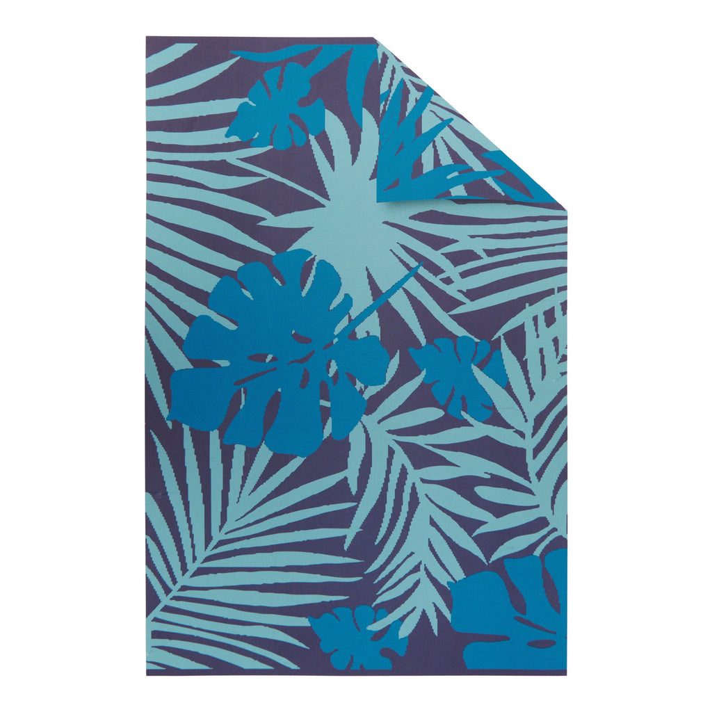 Outdoor Rug, Tropical Leaves, 6-ft x 9-ft.