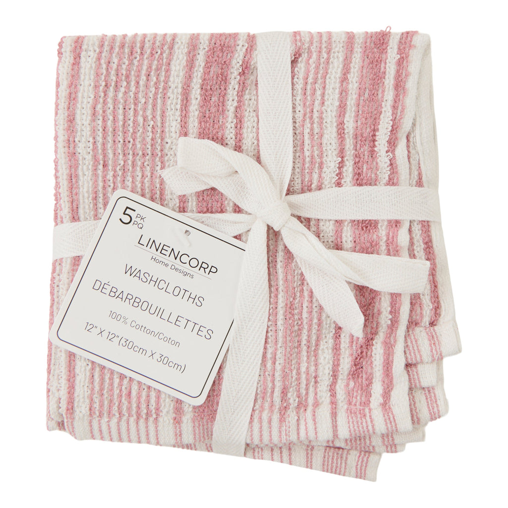LINENCORP Cotton Facecloths, 5 Pack