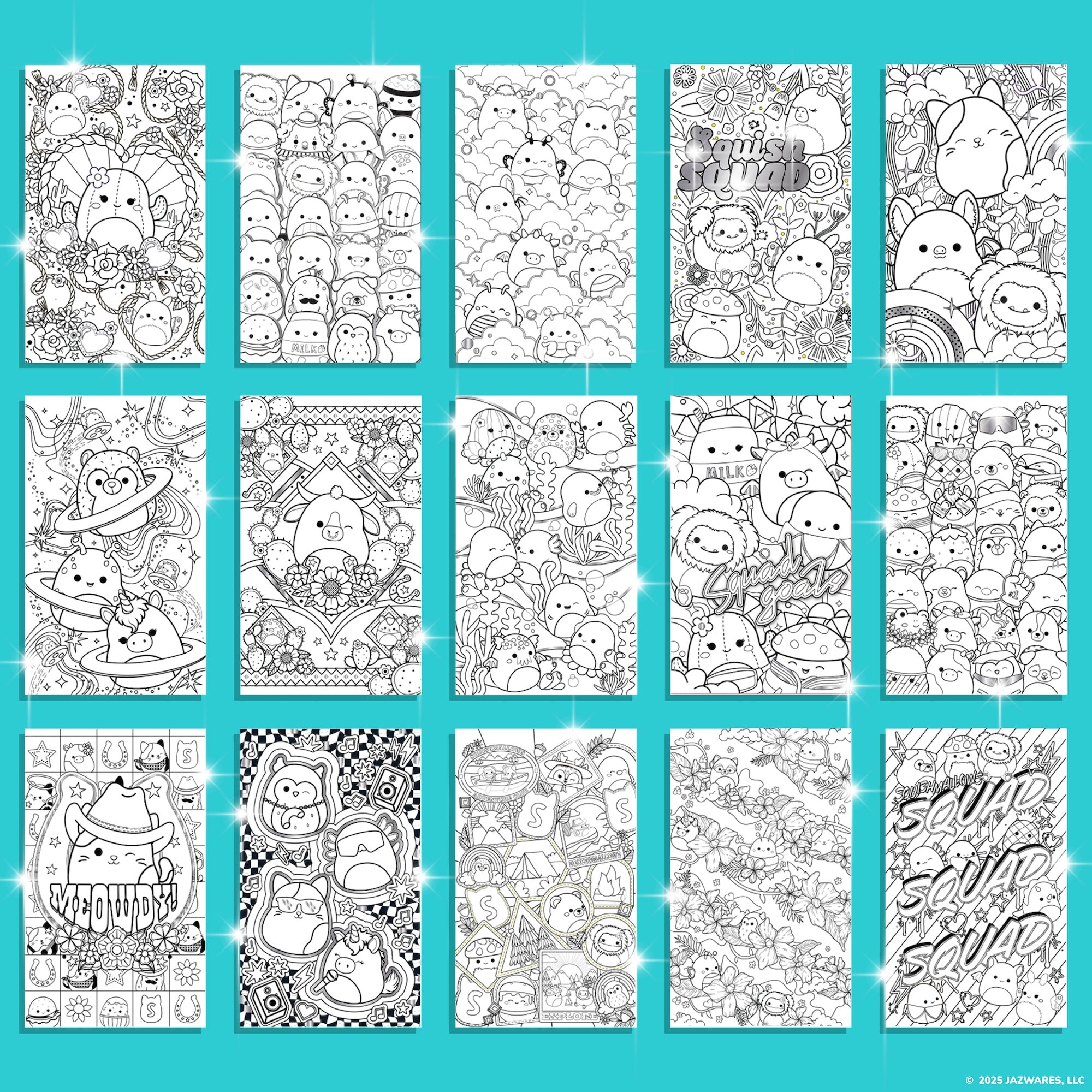 Ensemble à dessiner et à colorier Squishmallows, 30 pages, 5,75 po x 9,5 po