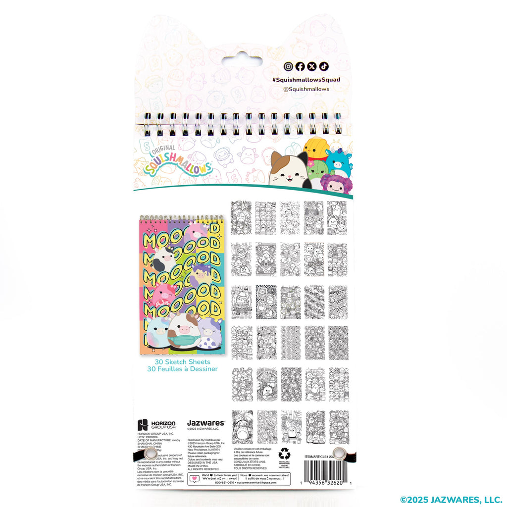 Ensemble à dessiner et à colorier Squishmallows, 30 pages, 5,75 po x 9,5 po