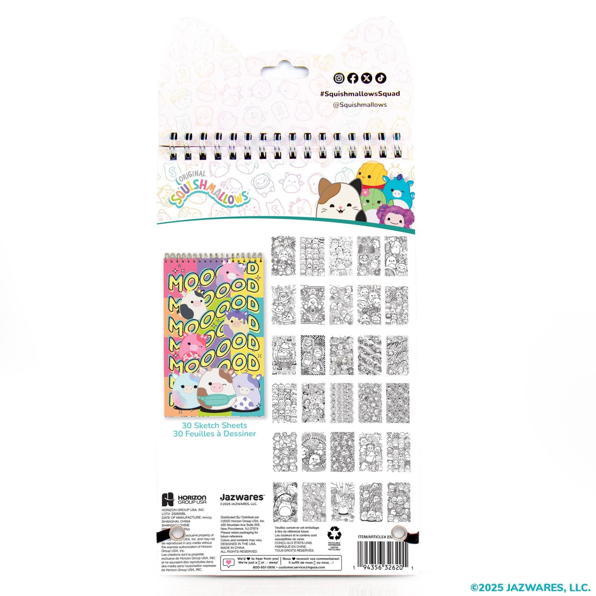 Squishmallows Colour & Sketch Set. 30 Page, 5.75 in. x 9.5 in.