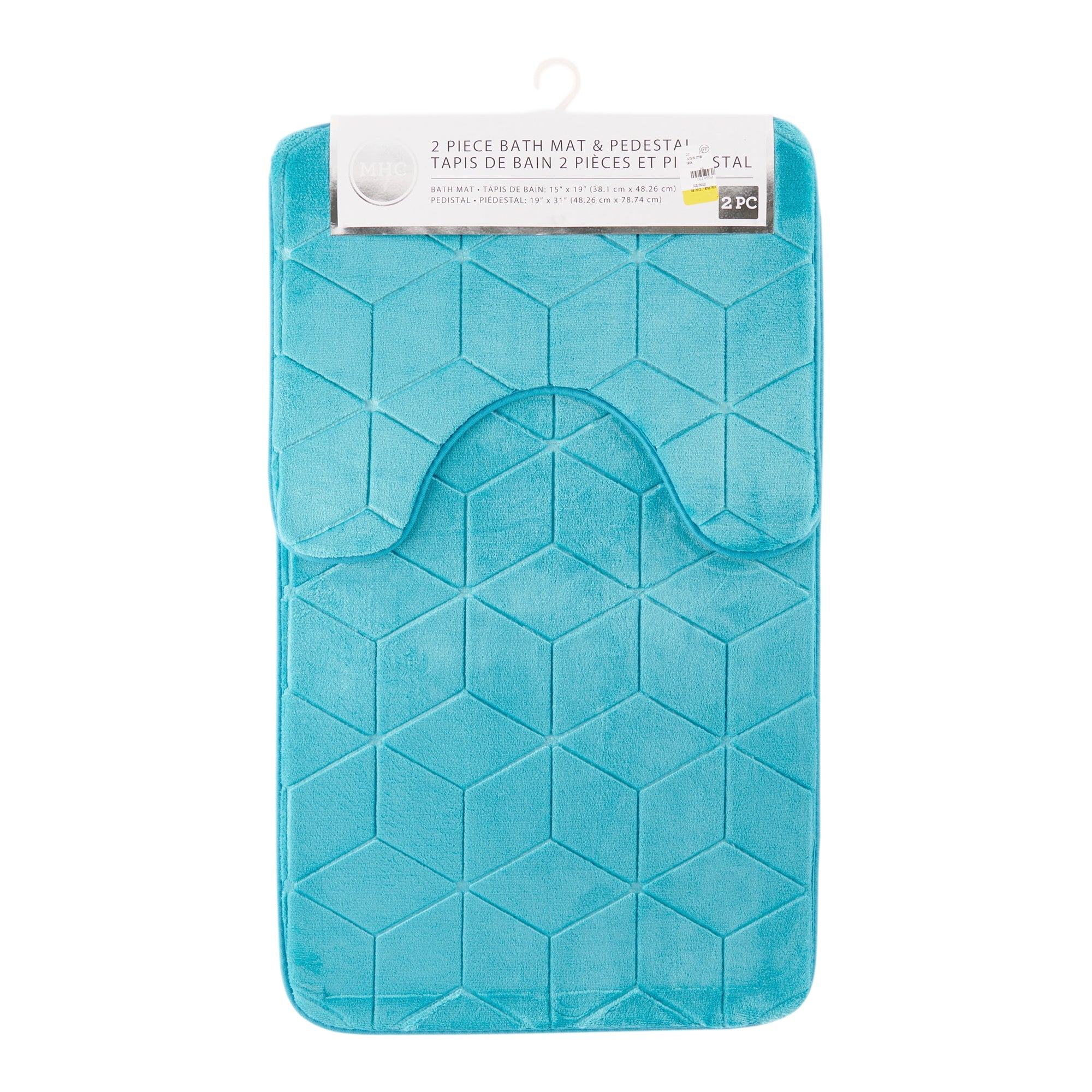 Johnson Home Velvet Bath Mat Set, Assorted, 2 Piece