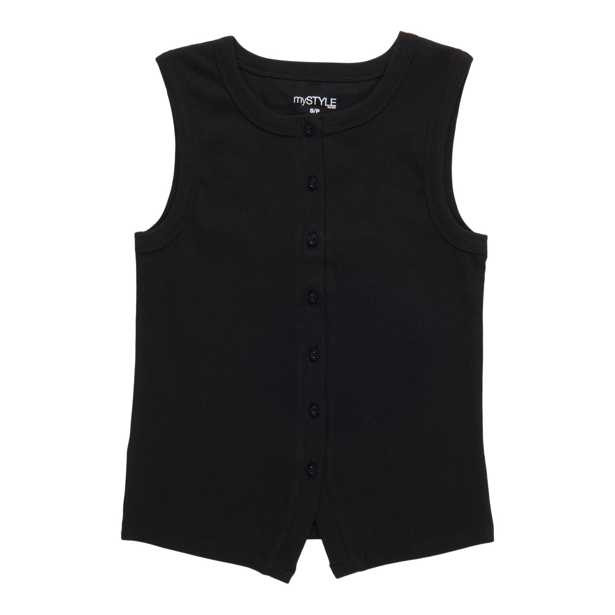 mySTYLE Women's Button Front Tank Top