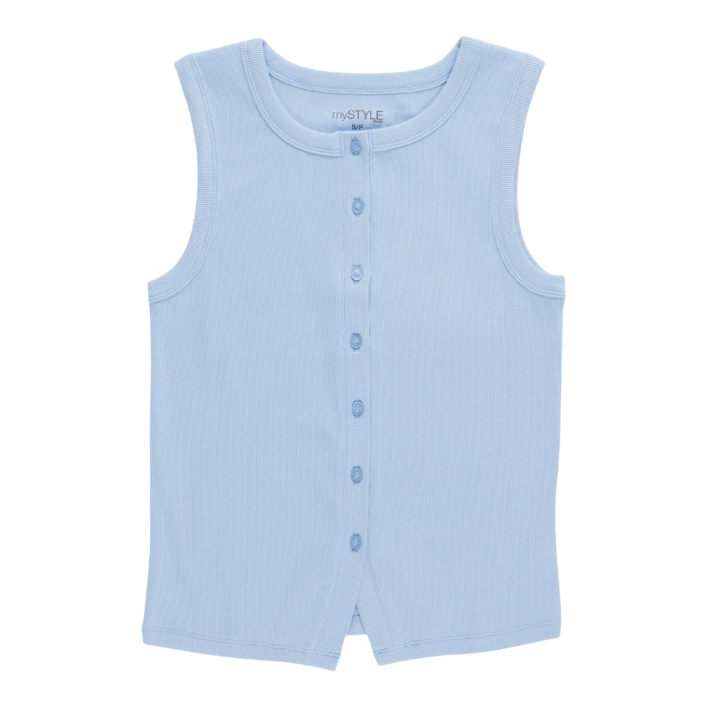mySTYLE Women's Button Front Tank Top