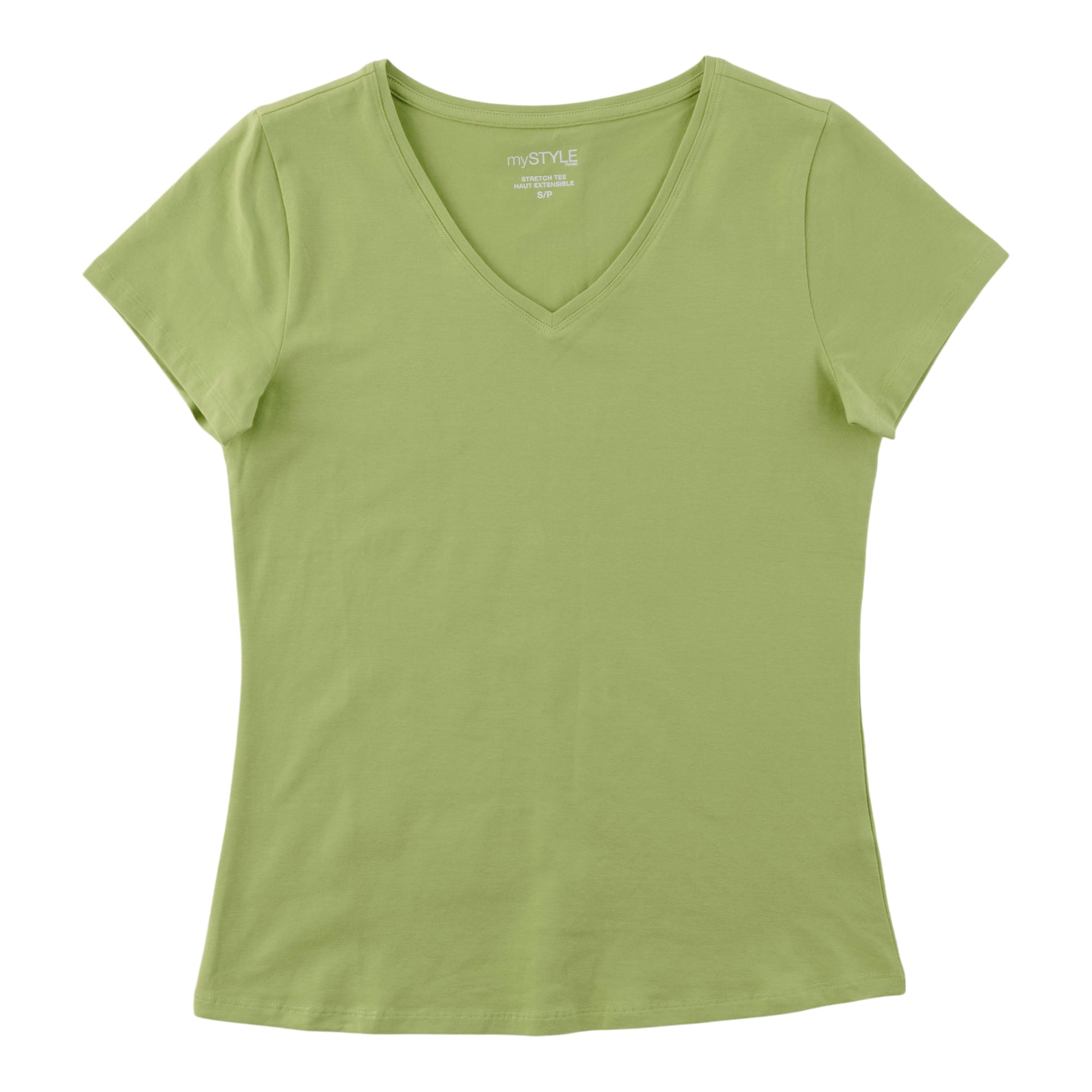 mySTYLE Women's V-Neck Stretchy Tee