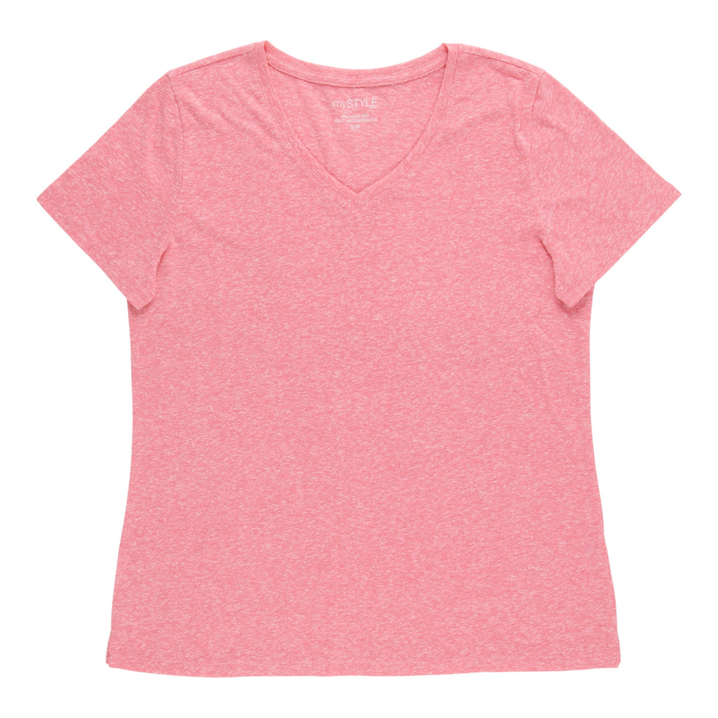 T-shirt à col en V mySTYLE pour femmes