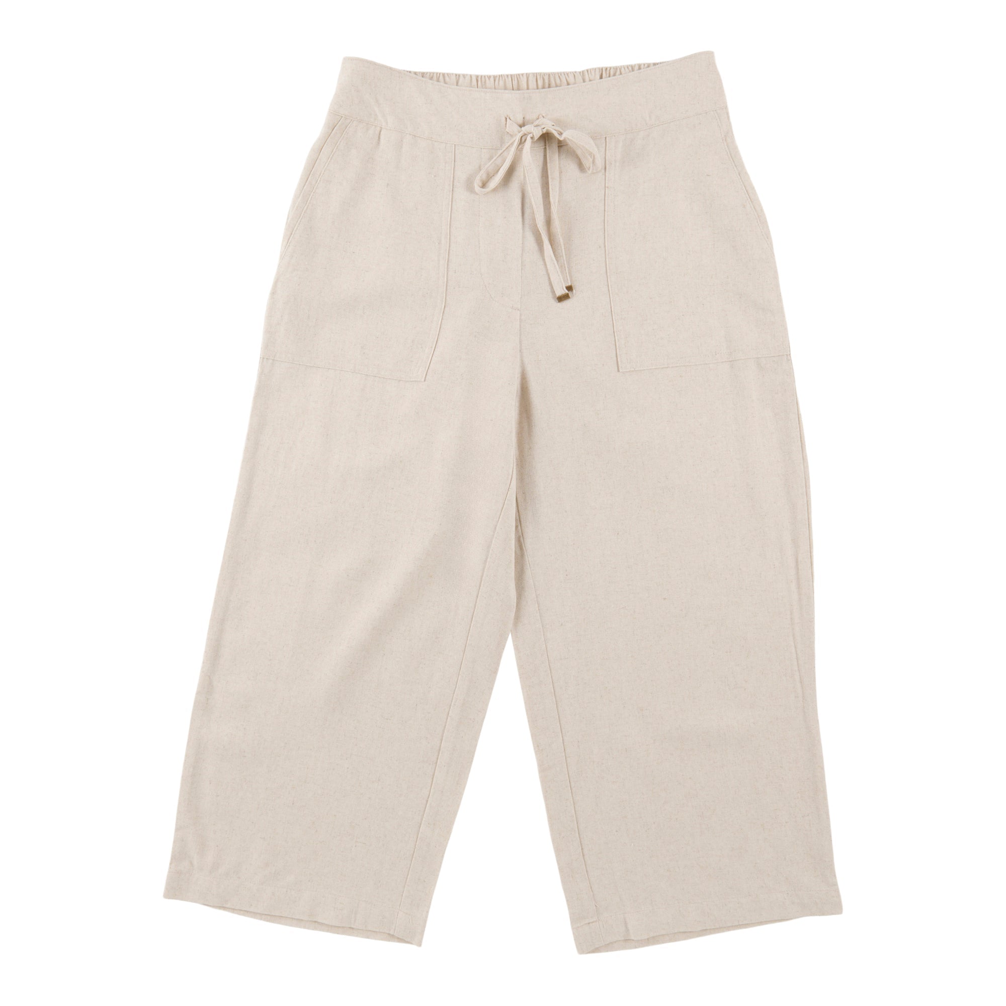 mySTYLE Women's Linen-Blend Cropped Pants
