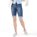 Bermuda en denim à revers Doux confort mySTYLE pour femmes