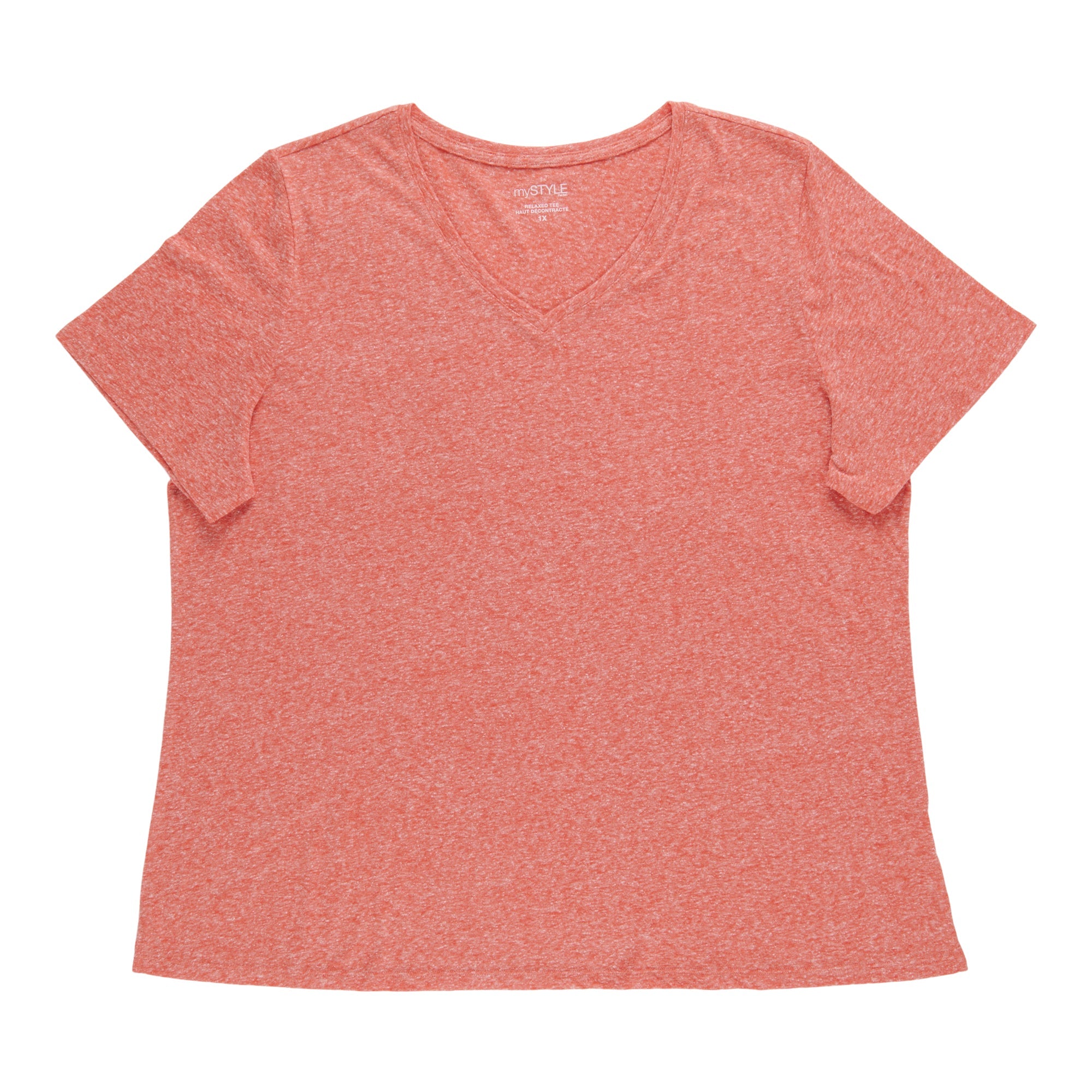 mySTYLE Women's Plus V-Neck T-Shirt