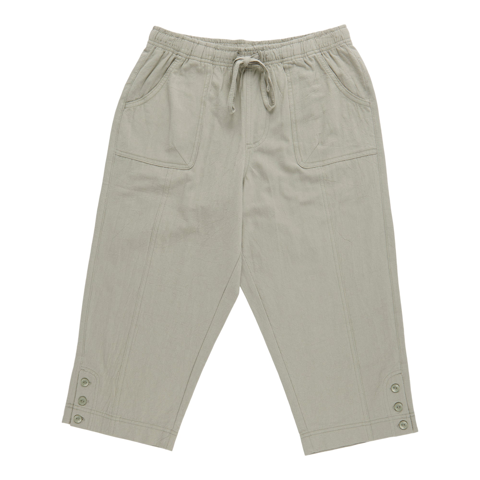 Classic Editions Women's Solid Crinkle Capris