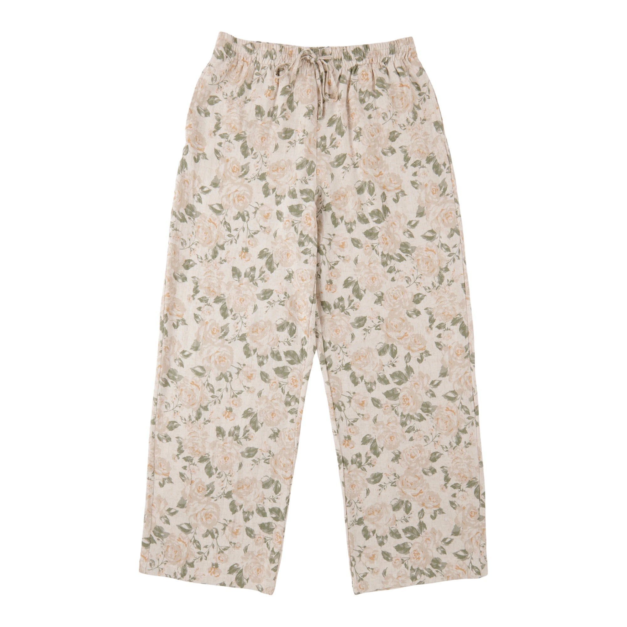 lily morgan Women's Printed Wide-Leg Linen-Blend Pants