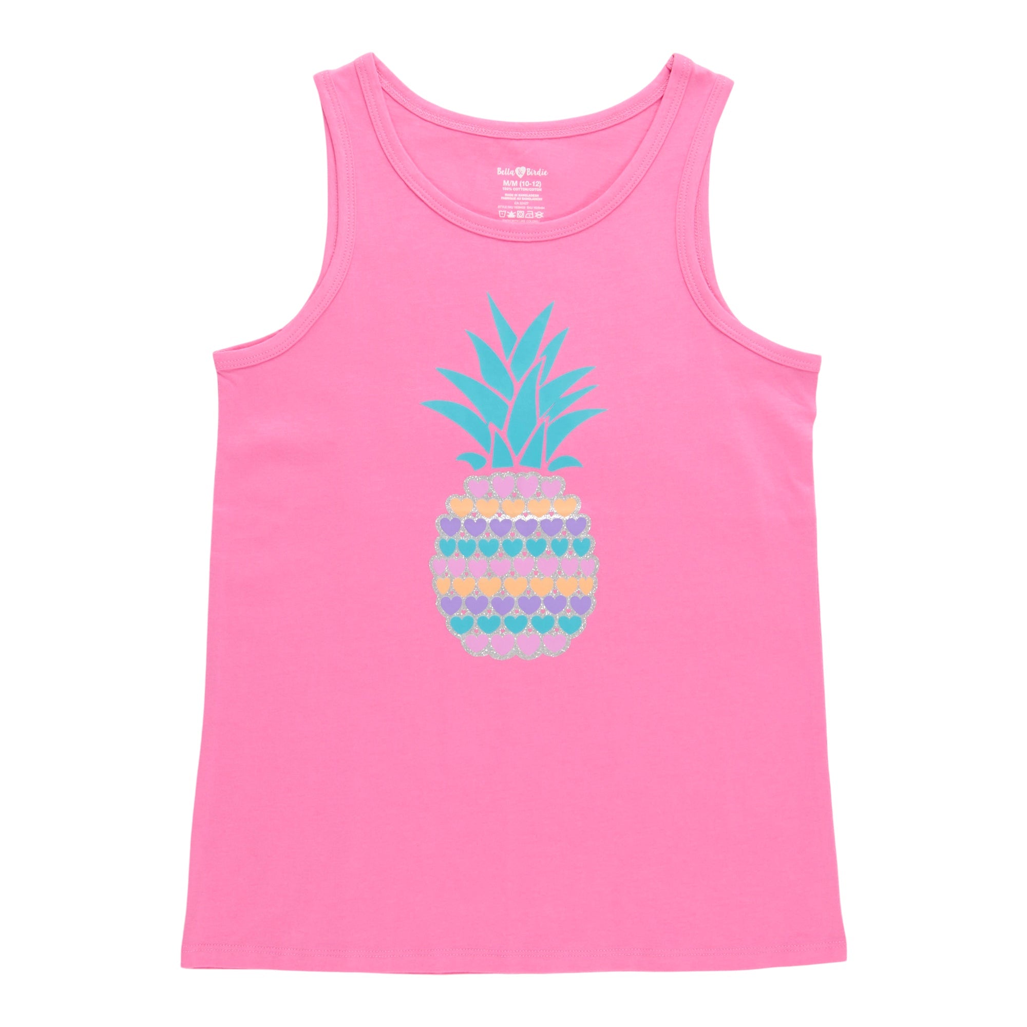 BELLA & BIRDIE Girls' Pool Party Basic Printed Tank Top