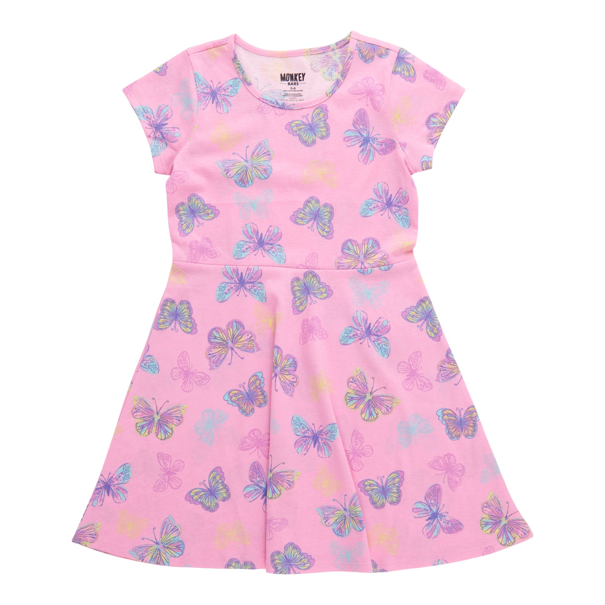 MONKEY BARS Toddler Girls' Day Dreamer Printed Short Sleeve Dress