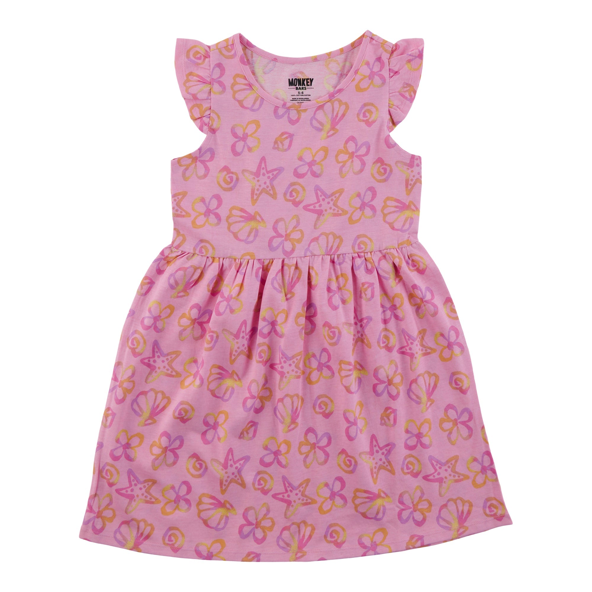 MONKEY BARS Toddler Girls' Pool Party Printed Cap Sleeve Dress