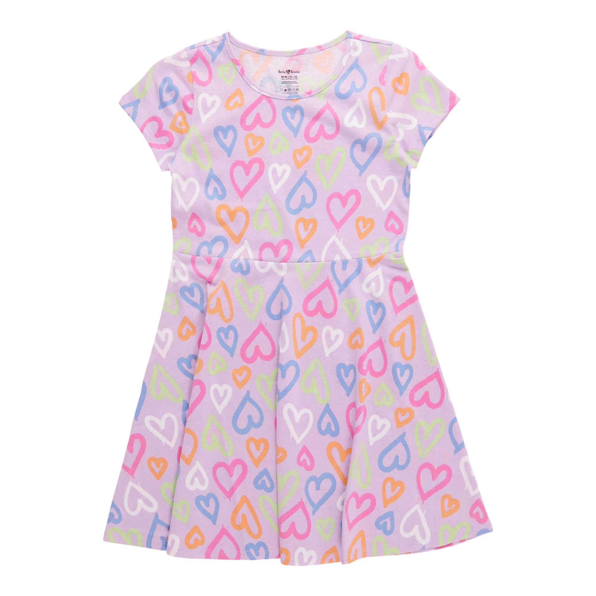 BELLA & BIRDIE Girls' Day Dreamer Printed Short Sleeve Dress