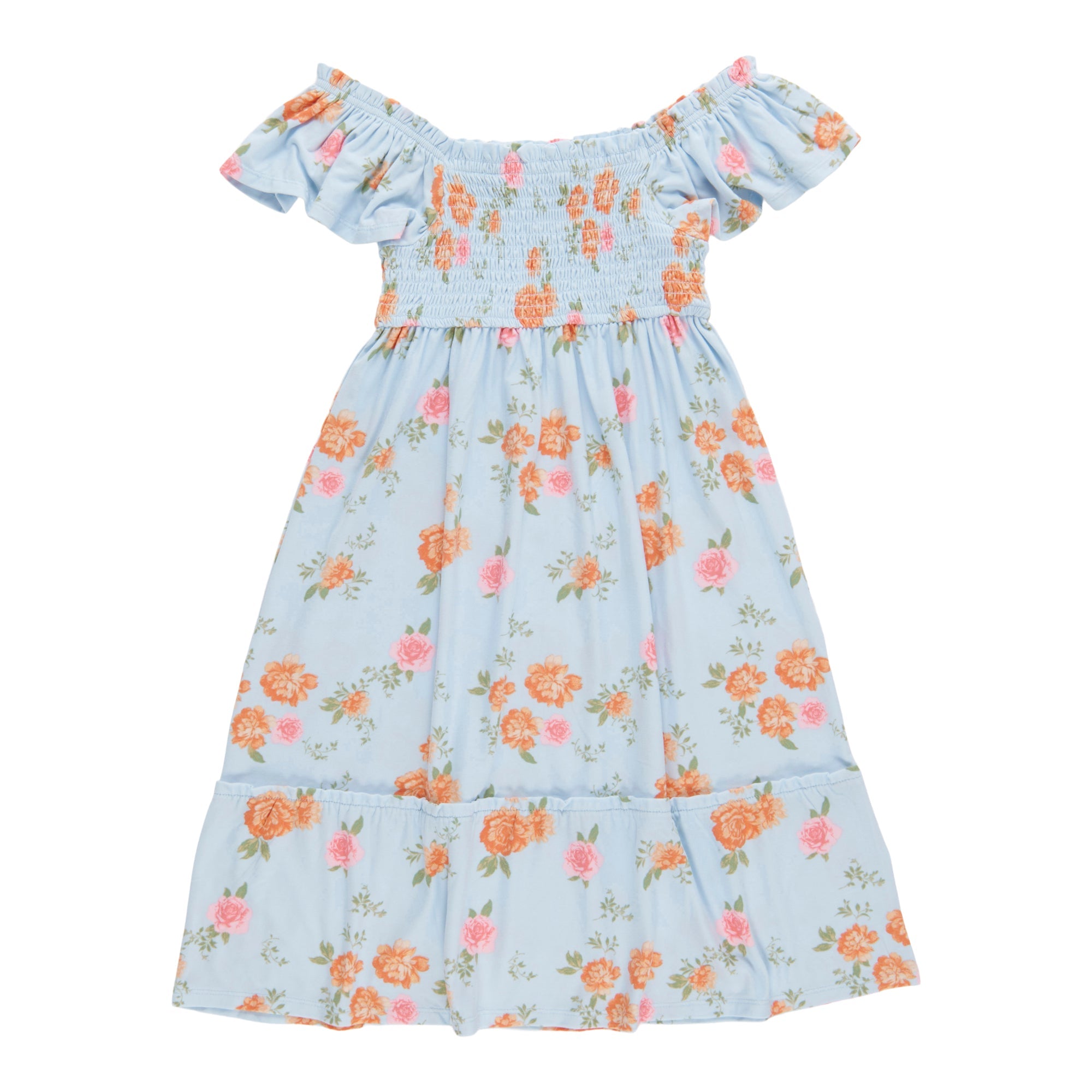BELLA & BIRDIE Girls' Day Dreamer Short Sleeve Smocked Dress