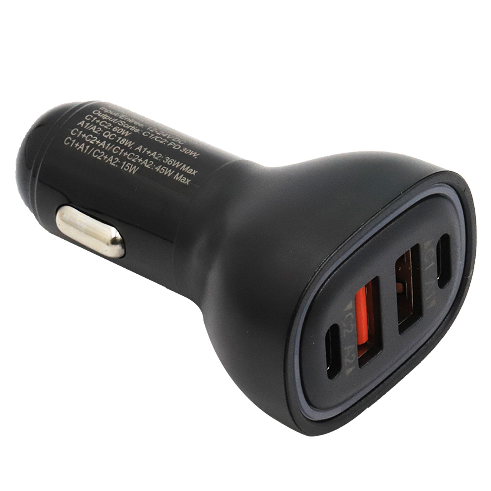 60W Car Charger, Black