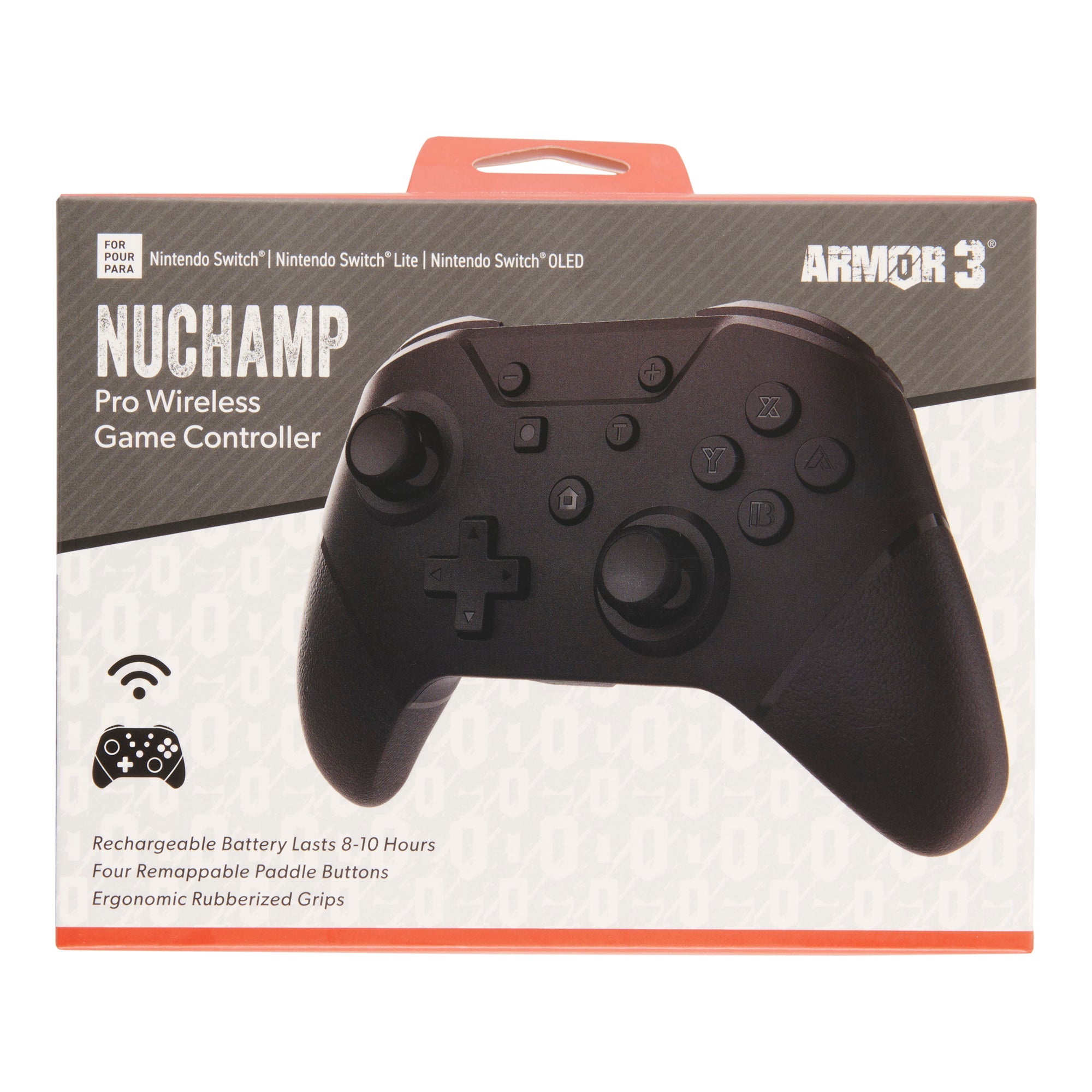 Armor 3 NuChamp Wireless Nintendo Switch Controller, Black