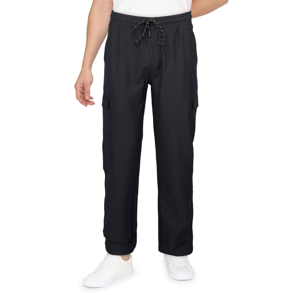 Pantalon cargo texturé tissé de coupe ajustée à enfiler Modern Ridge pour hommes