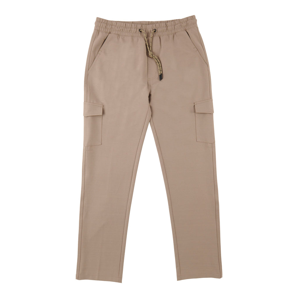 Pantalon cargo texturé tissé de coupe ajustée à enfiler Modern Ridge pour hommes