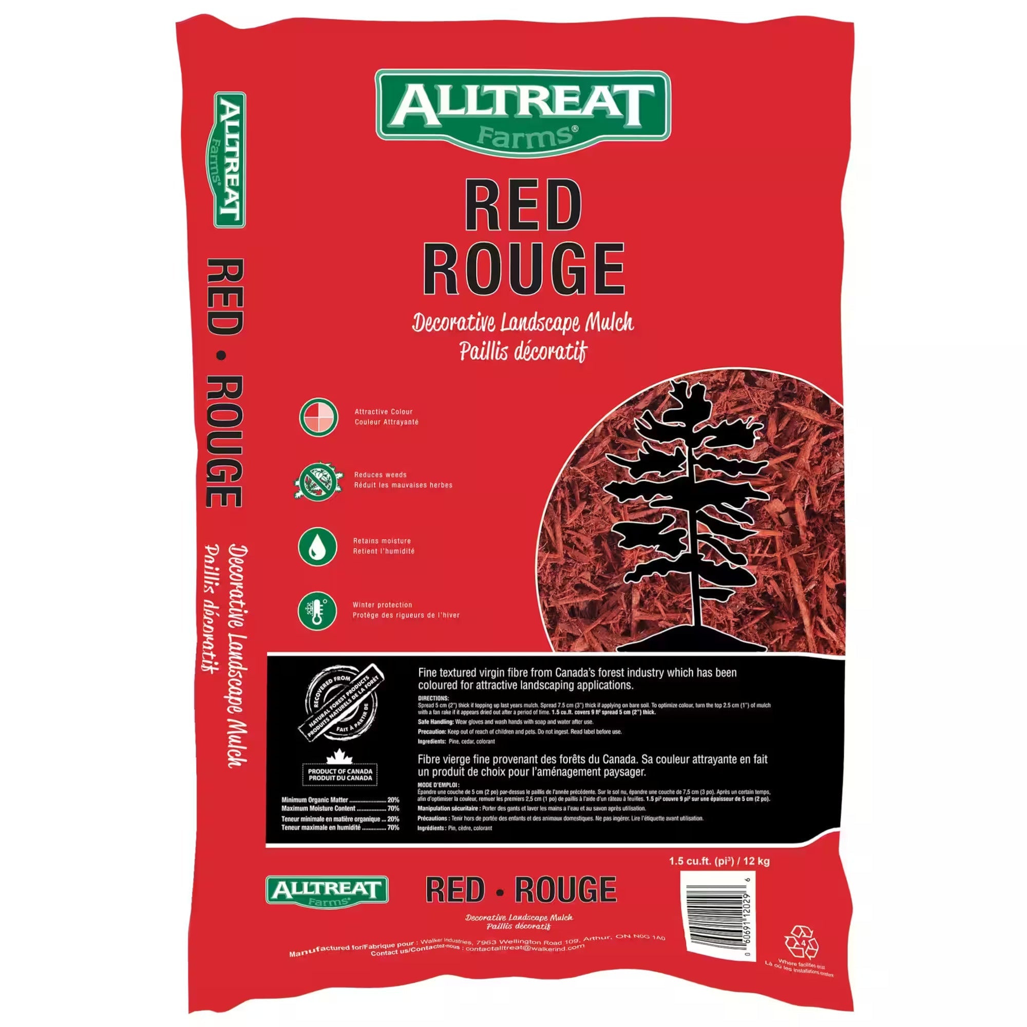Alltreat Farms Red Decorative Landscape Mulch, 12 kg