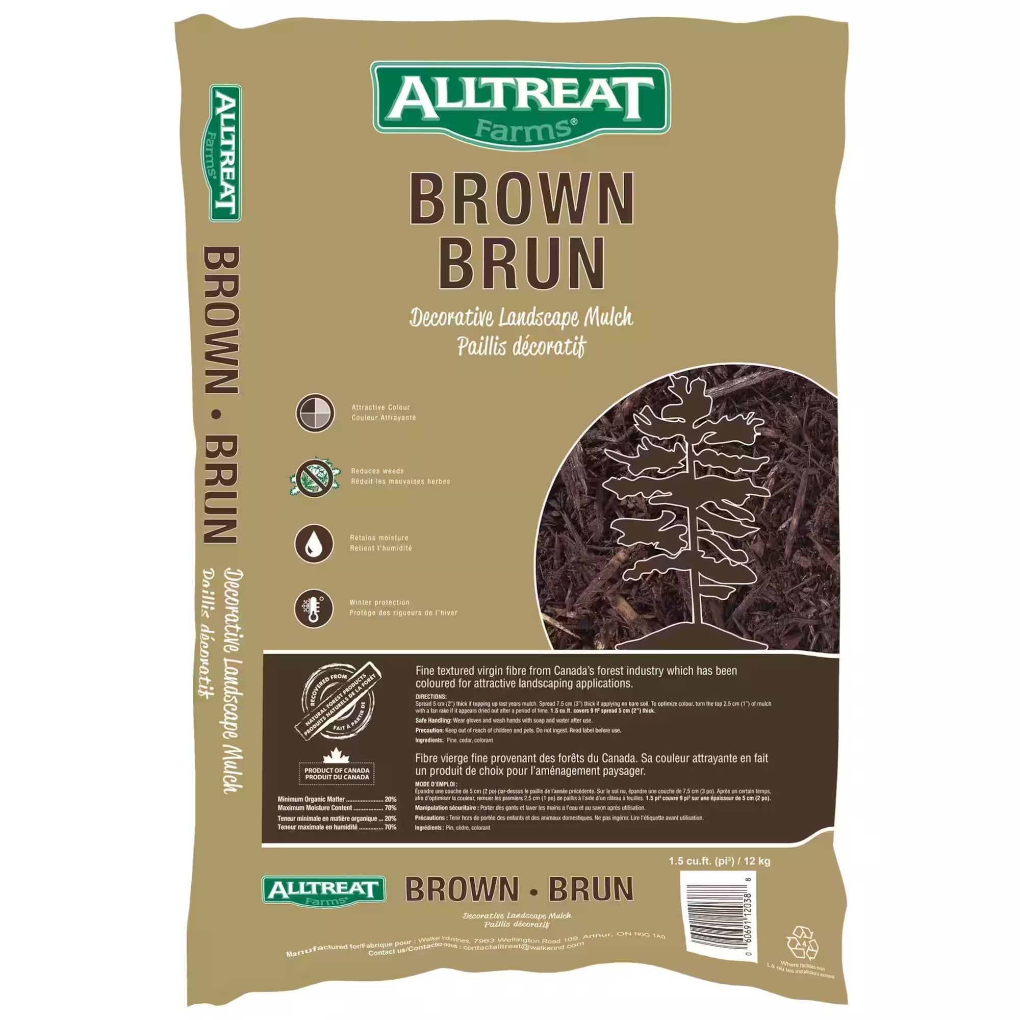 Paillis décoratif brun Alltreat Farms, 12 kg