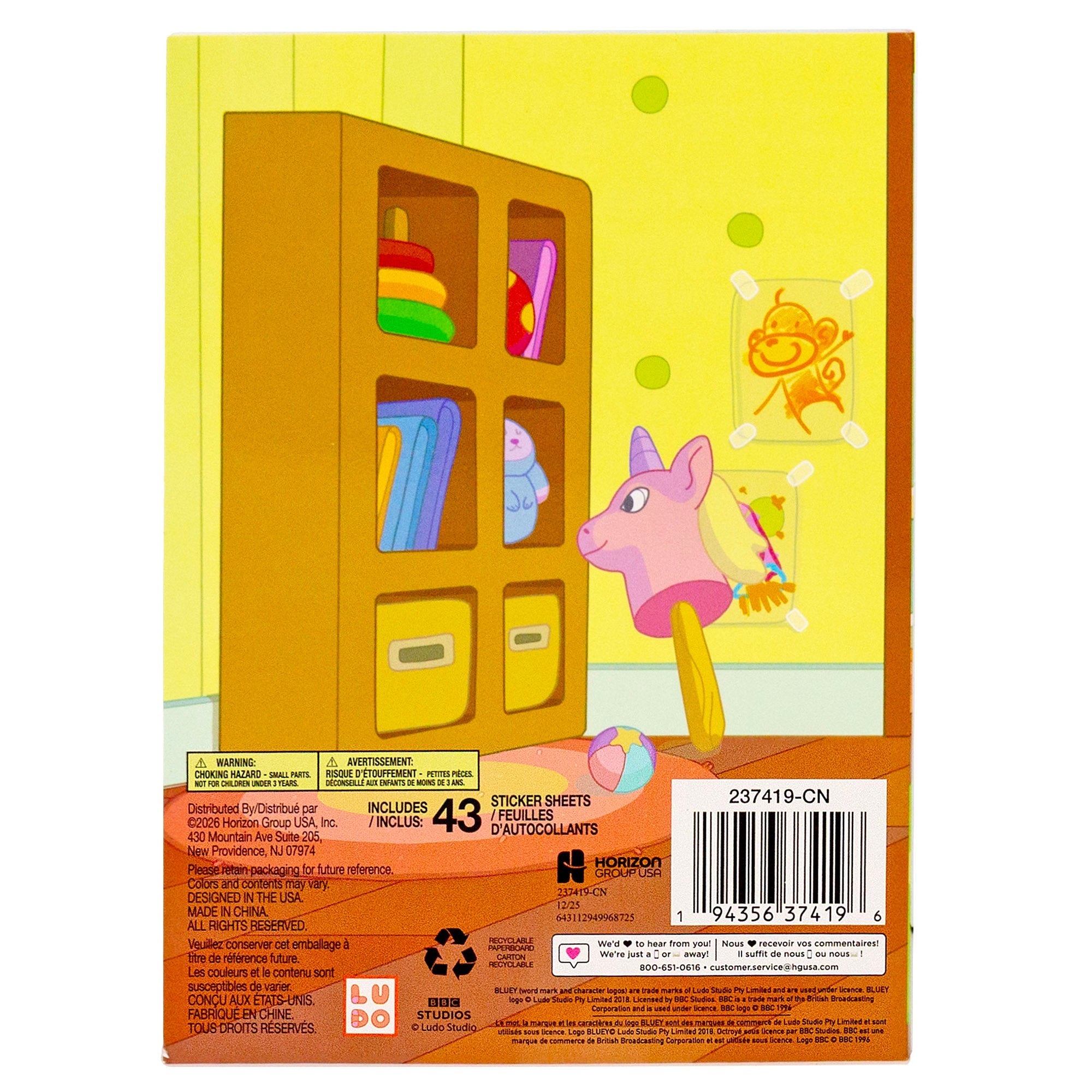 Bluey 1500+ Sticker Book, 14.5-in x 20-in.