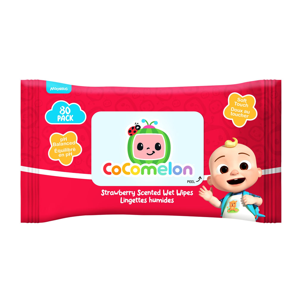 Cocomelon Strawberry Scented Wet Wipes, 4-Pack