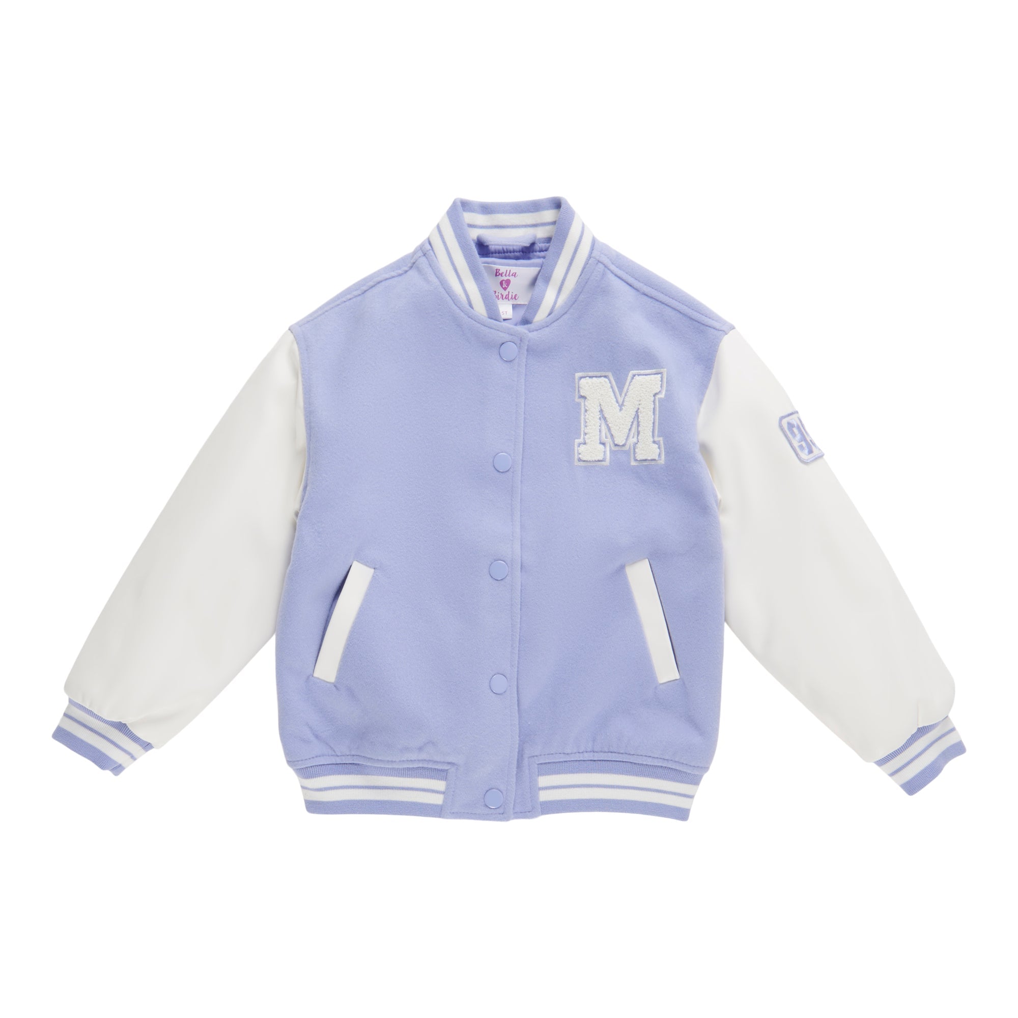 BELLA & BIRDIE Girls' Printed Varsity Jacket