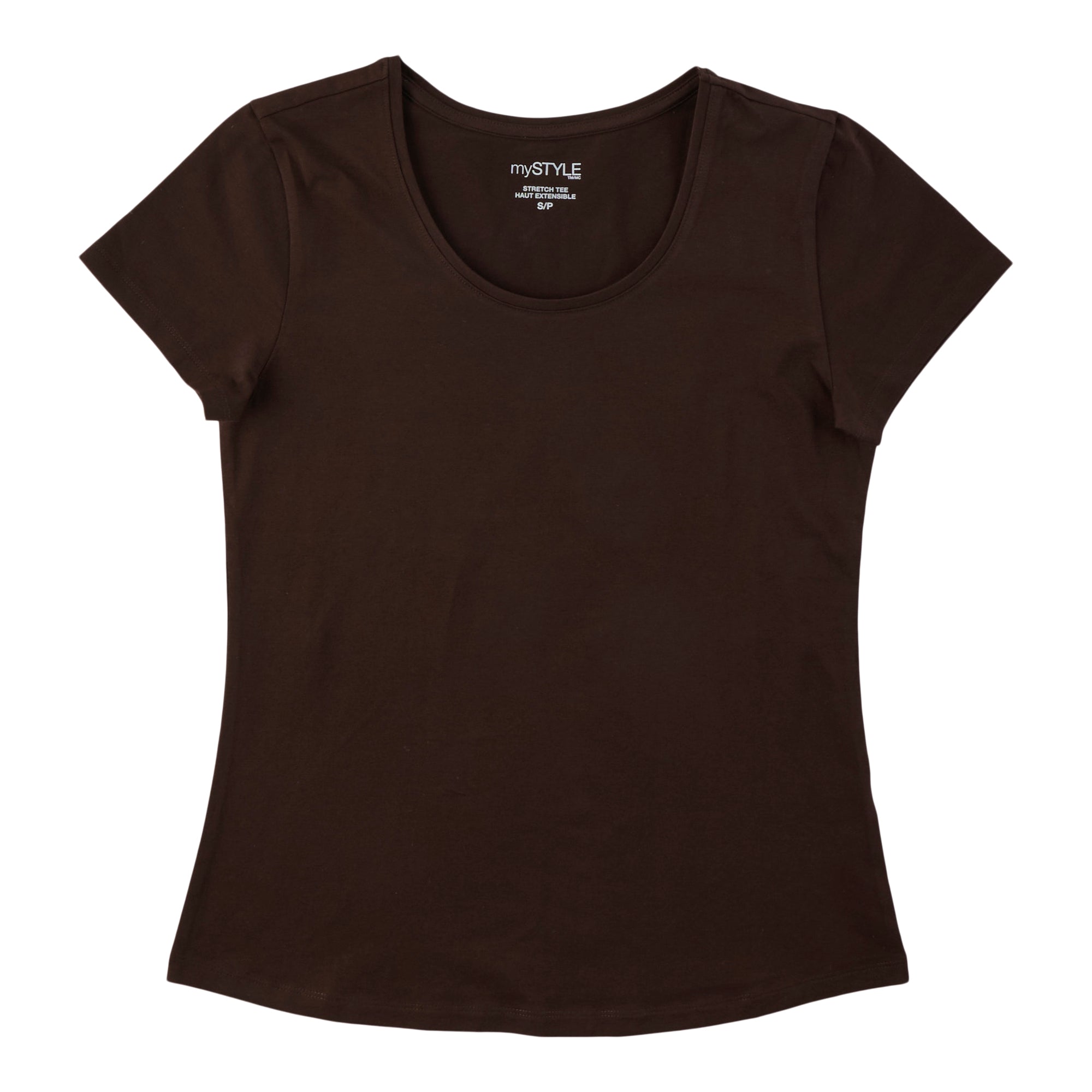 mySTYLE Women's Scooped Short Sleeve T-Shirt