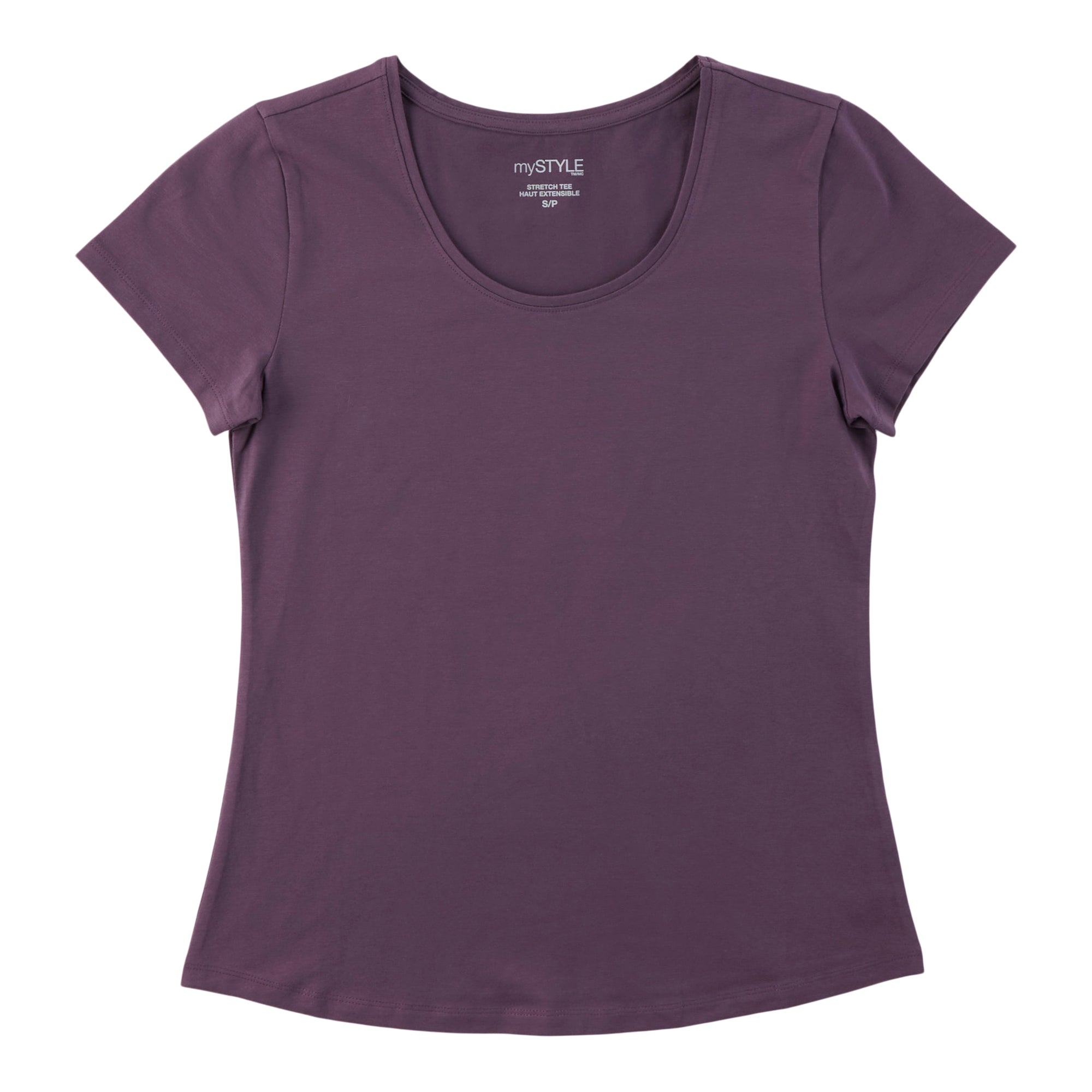 mySTYLE Women's Scooped Short Sleeve T-Shirt