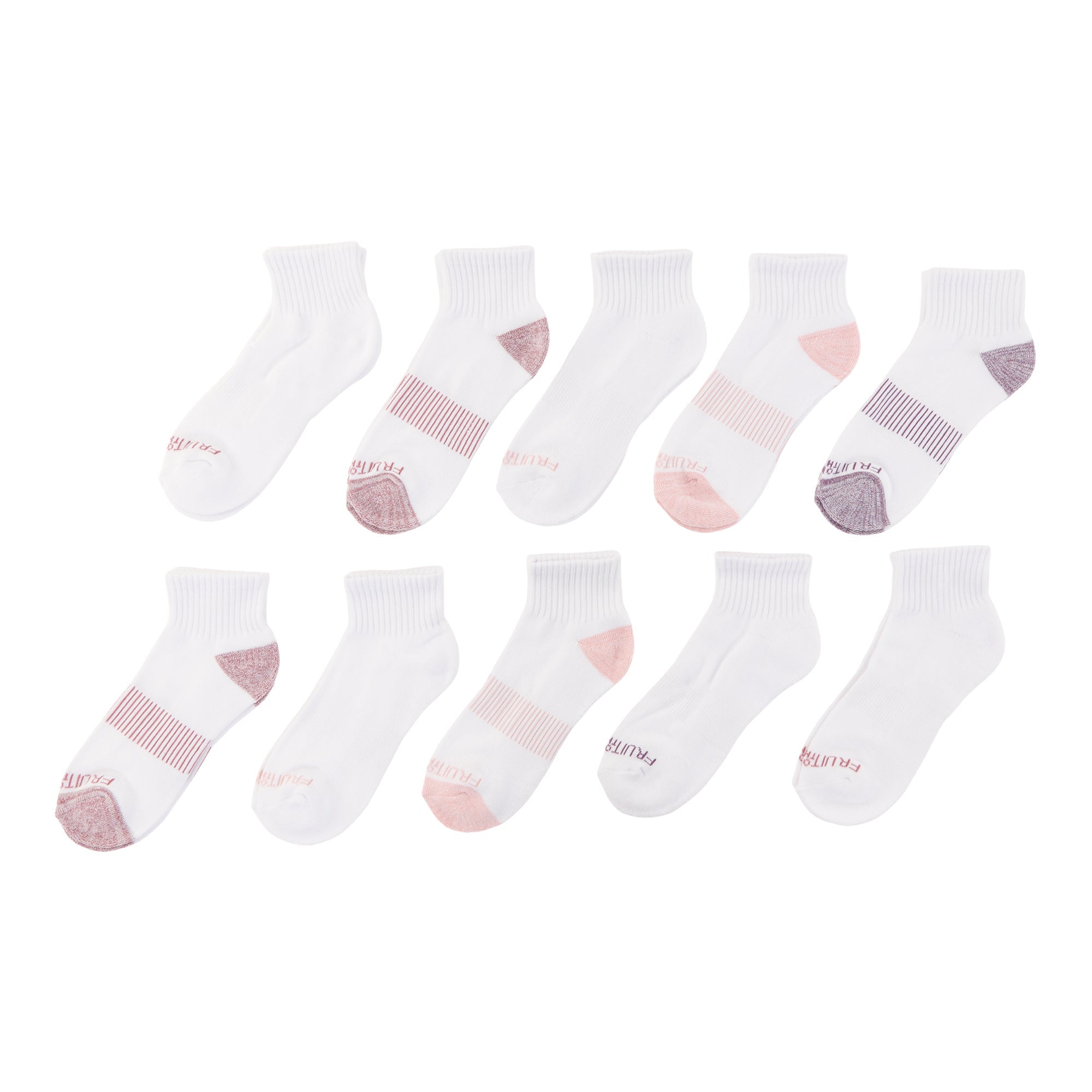 Fruit of the Loom Women's Sport Socks, 10-Pack, Assorted