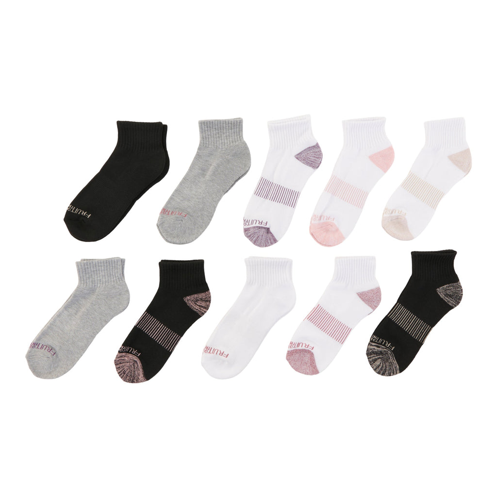 Fruit of the Loom Women's Sport Socks, 10-Pack, Assorted