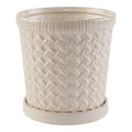 Woven Ceramic Planter, Large, 7.5-in x 8-in.