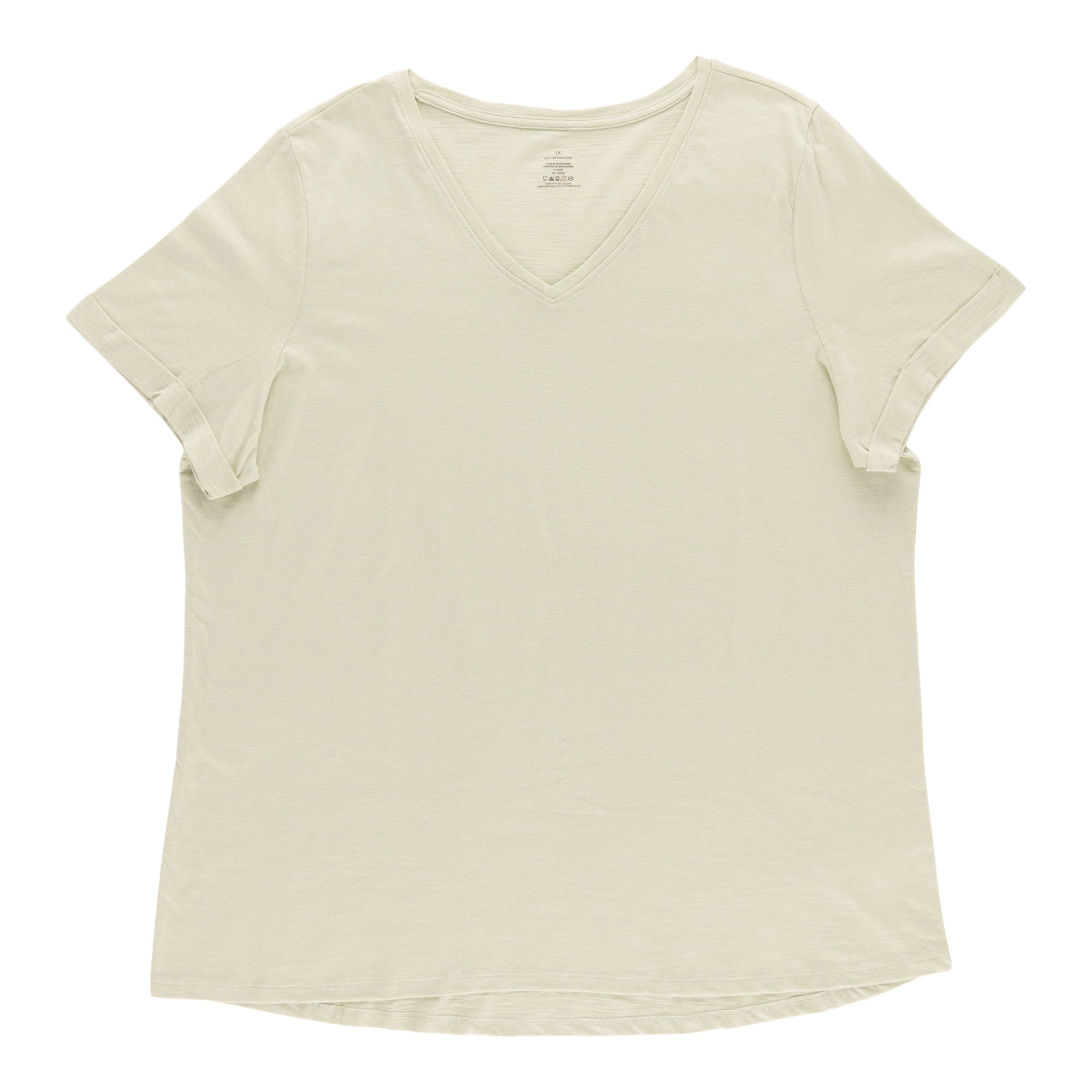 Women's Plus Rolled Sleeve V-Neck T-Shirt