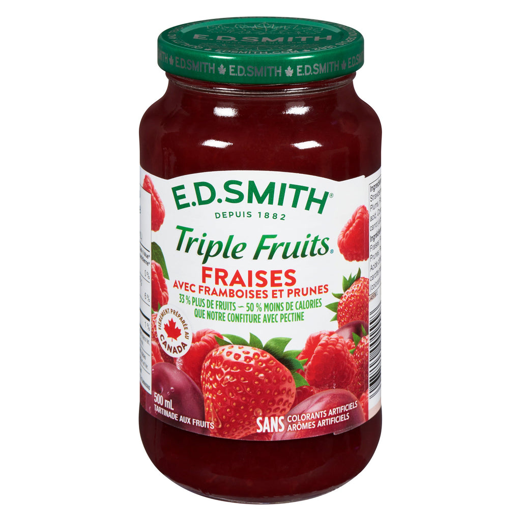 E.D.SMITH. Triple Fruits Strawberry with Raspberry and Plum Spread - 500ml