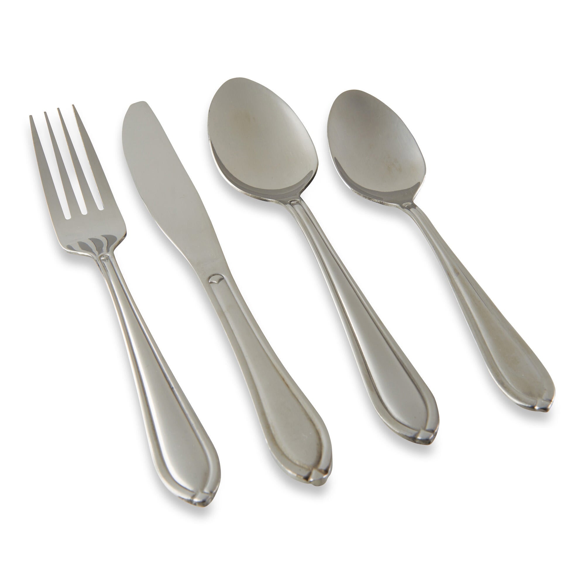 Hampton Forge Mirror Finish Flatware Set, Silver, 16 Pieces