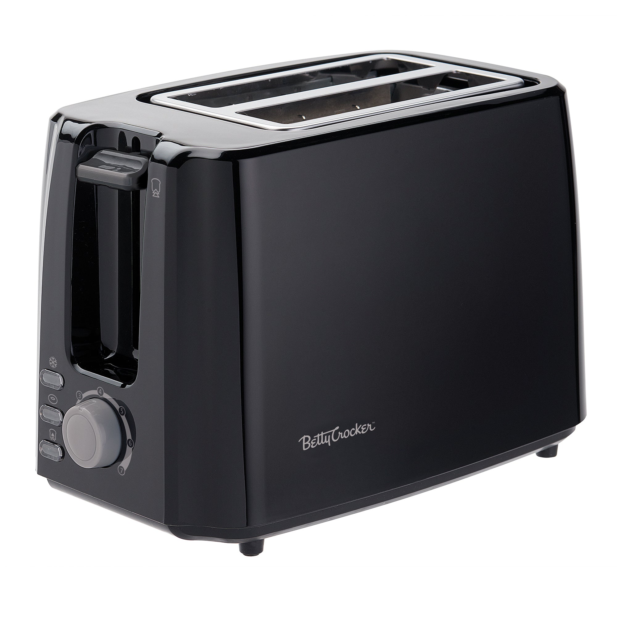 Betty Crocker Plastic 2-Slice Toaster with Automatic Shut-off, Black