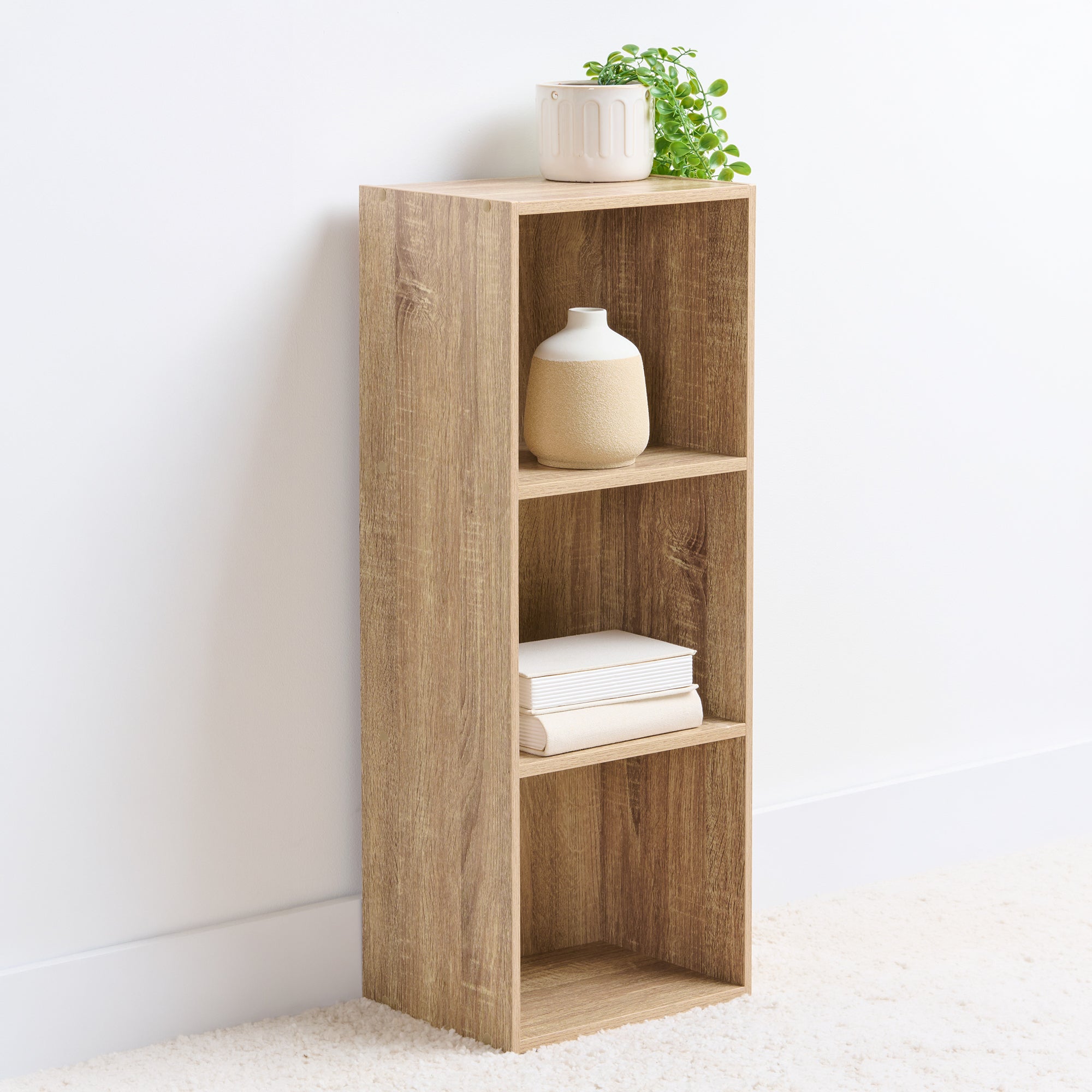 HomeStyles 3-Tier Particle Board Bookcase, Natural