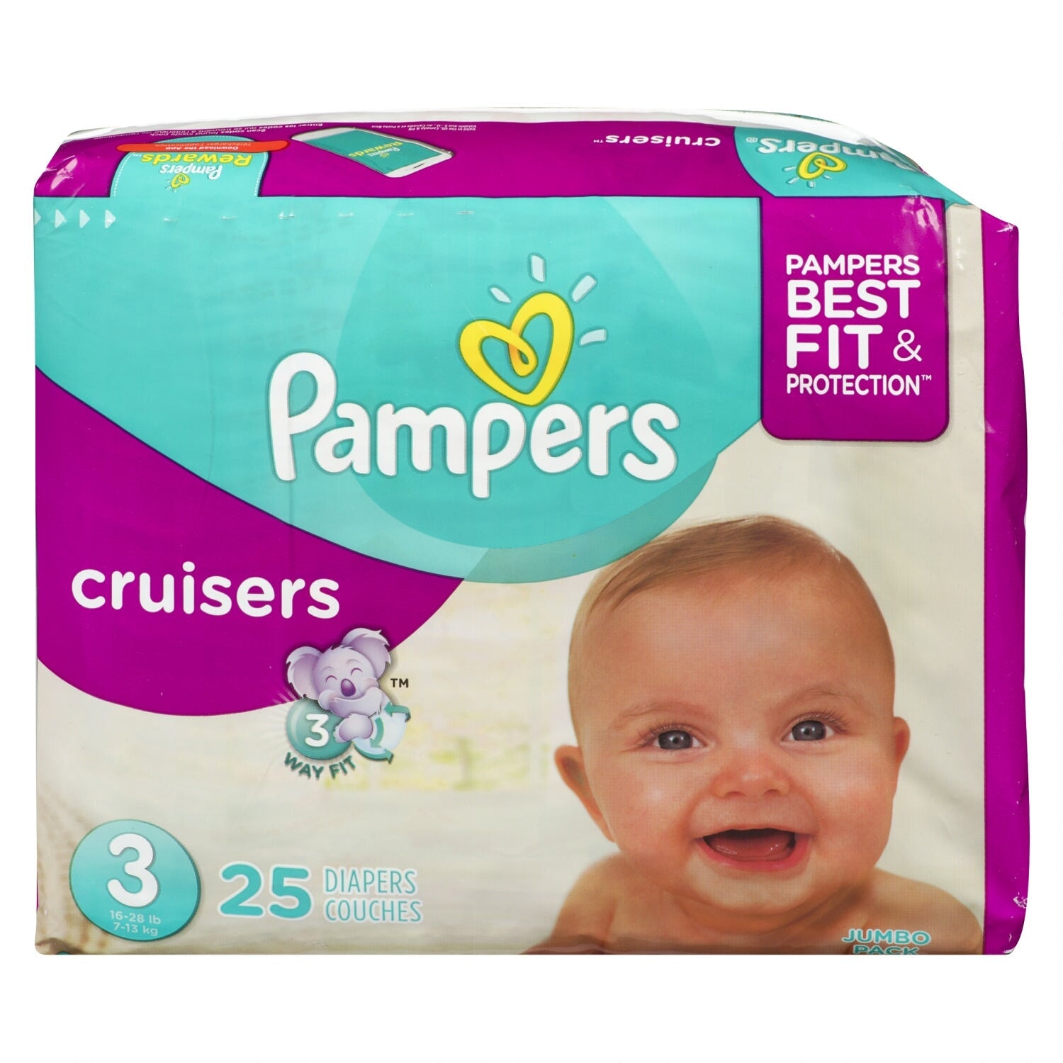 Pampers Cruisers Extra Absorbent Diapers, 3, 25-Pack