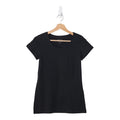 T-shirt extensible à col dégagé noir mySTYLE pour femmes - P à TG
