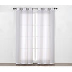 HomeStyles Sheer Curtain Panel with Grommets, White, 52-in x 84-in.